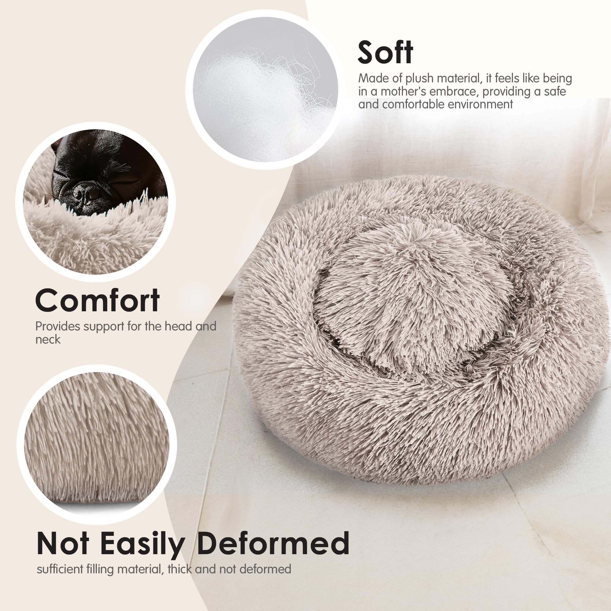 Hoewina cama para perro pequeño, interior relleno suave para sueño relajante.