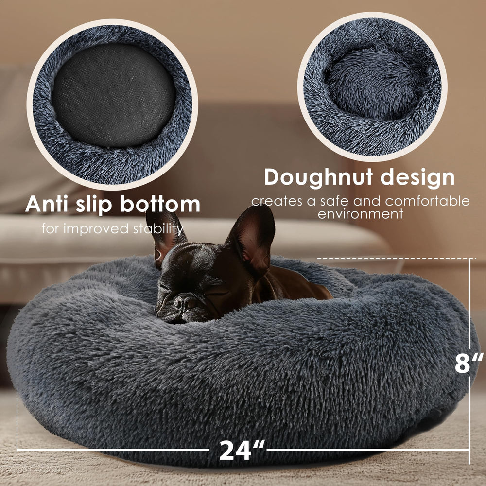 Hoewina cama para perros pequeños, medida 24x24x8 pulgadas para siestas amplias.