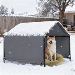 Hohuqeri estructura de acero resistente para sombra exterior del perro, duradera ante el clima.