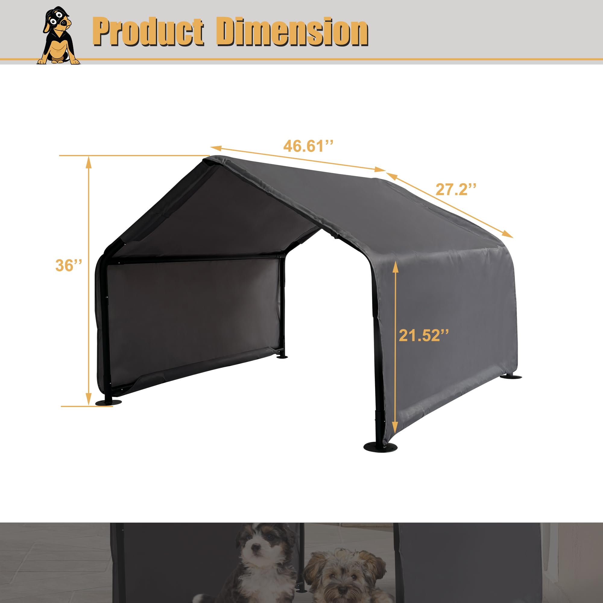 Hohuqeri tienda sombra amplia para perros y gatos, espacio cómodo.