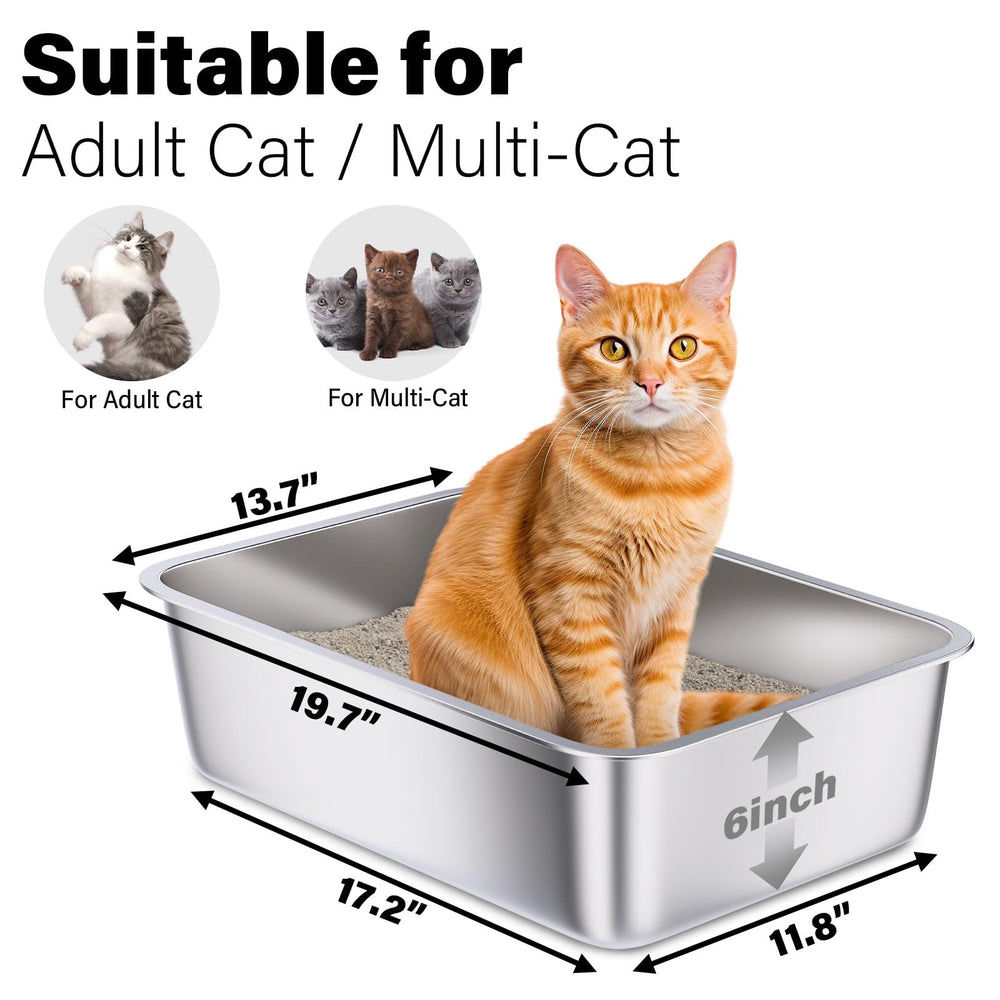 Holintan bandeja para gatos, interior amplio, espacio cómodo para la arena.