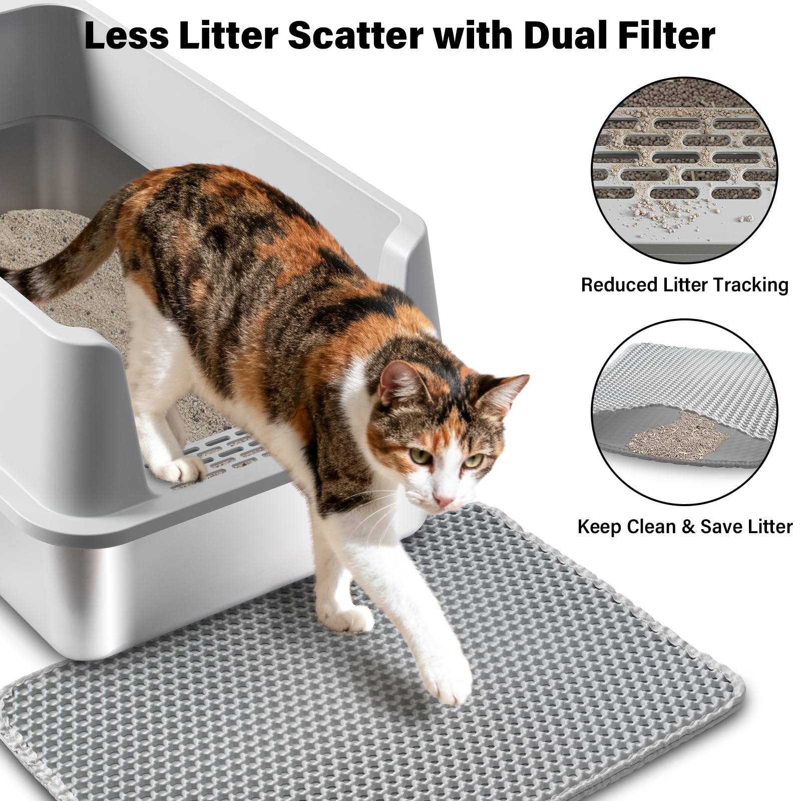 Caja XL Holintan para gatos grandes o múltiples, ofrece espacio cómodo.