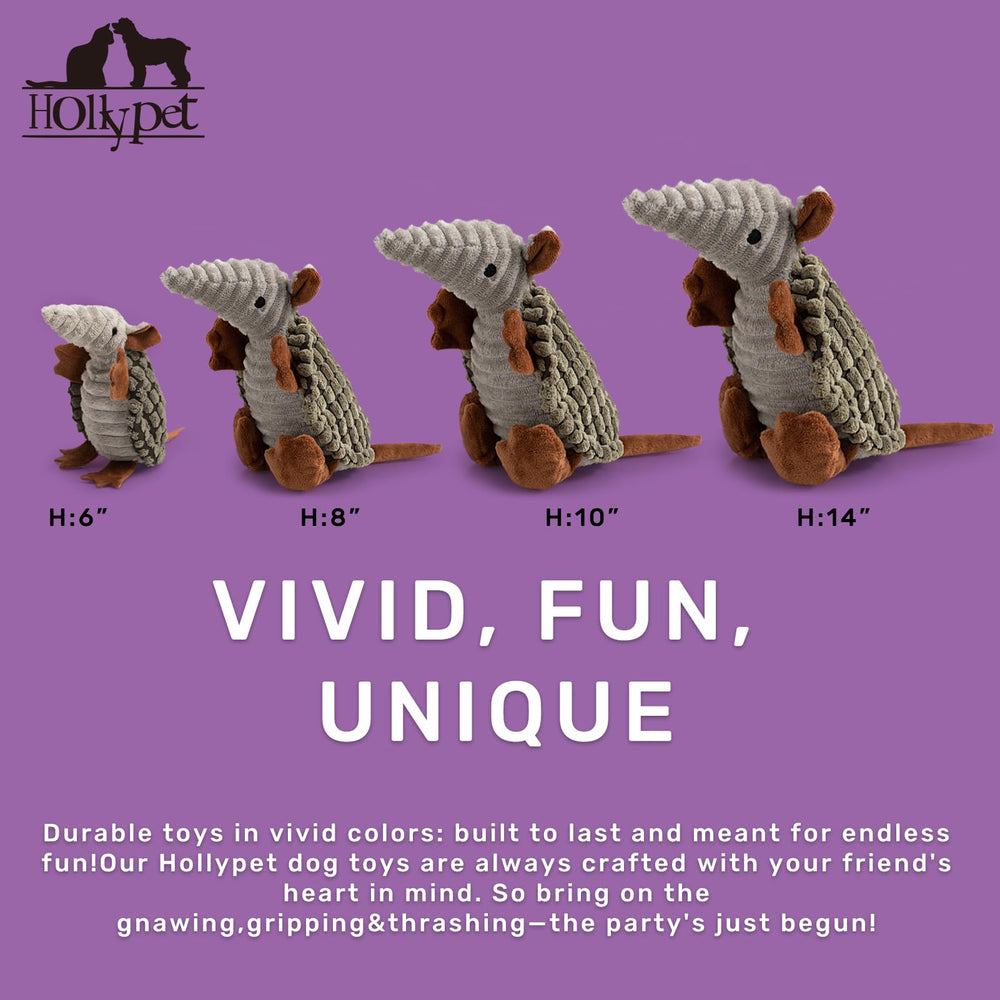 Hollypet Armadillo peluche diseño llamativo que estimula la curiosidad del perro.