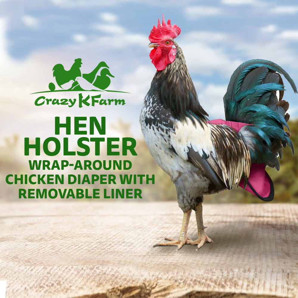 Holster arnés gallina rosa con ajuste seguro para paseos al aire libre.