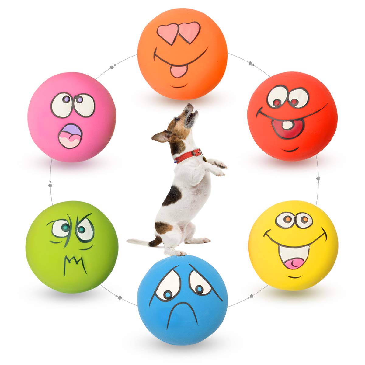 HOLYSTEED pelotas de látex con sonido para perros pequeños, ideal para juego y entrenamiento.