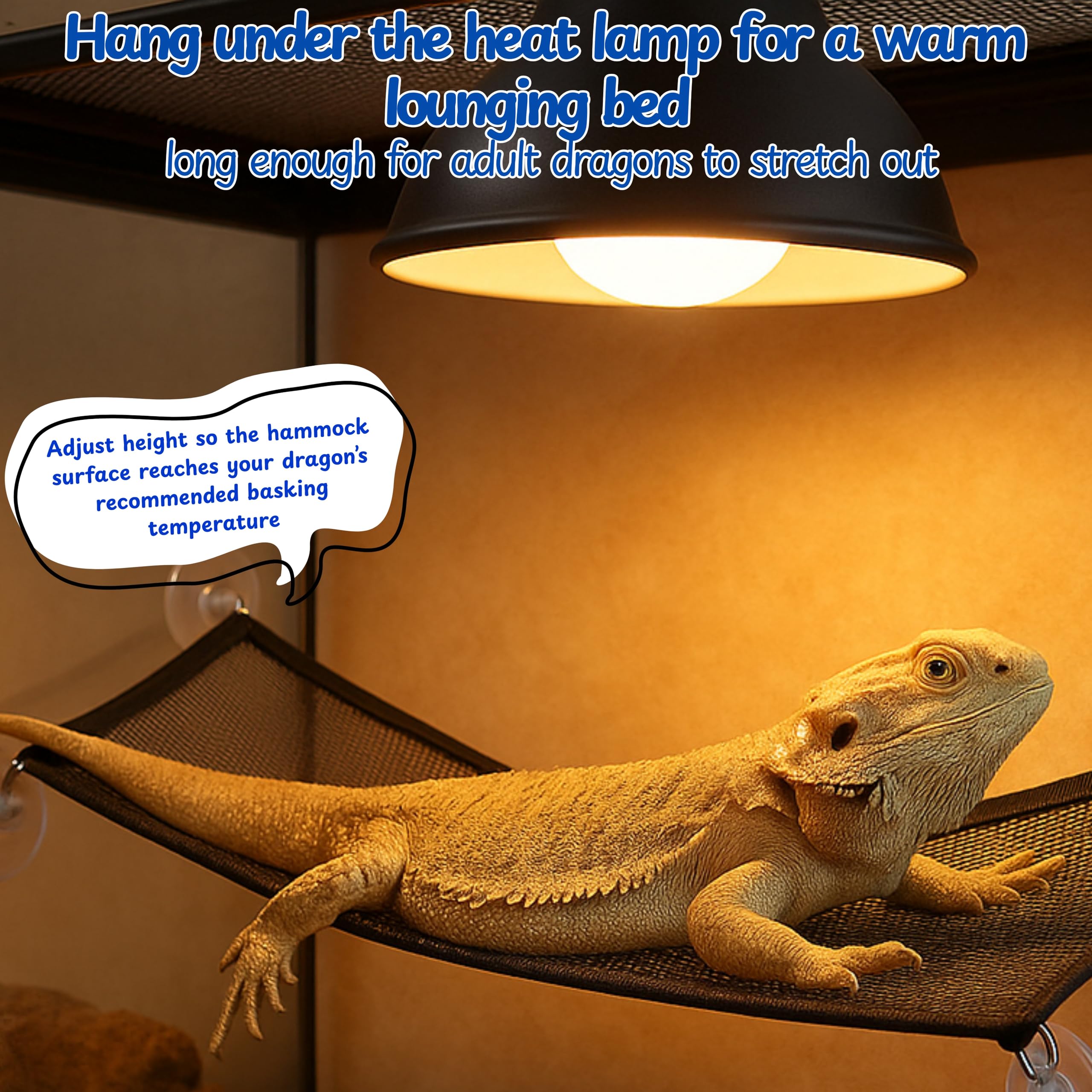 Homedy Crafts cama para reptiles grande, ideal para dragón barbudo y geckos leopardos.
