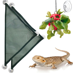 Homedy Crafts hamaca triangular para dragón barbudo, apoyo para descanso y exploración segura.