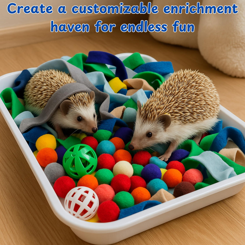 Dig-Box para hamster con bolas, estimula exploración y ejercicio.