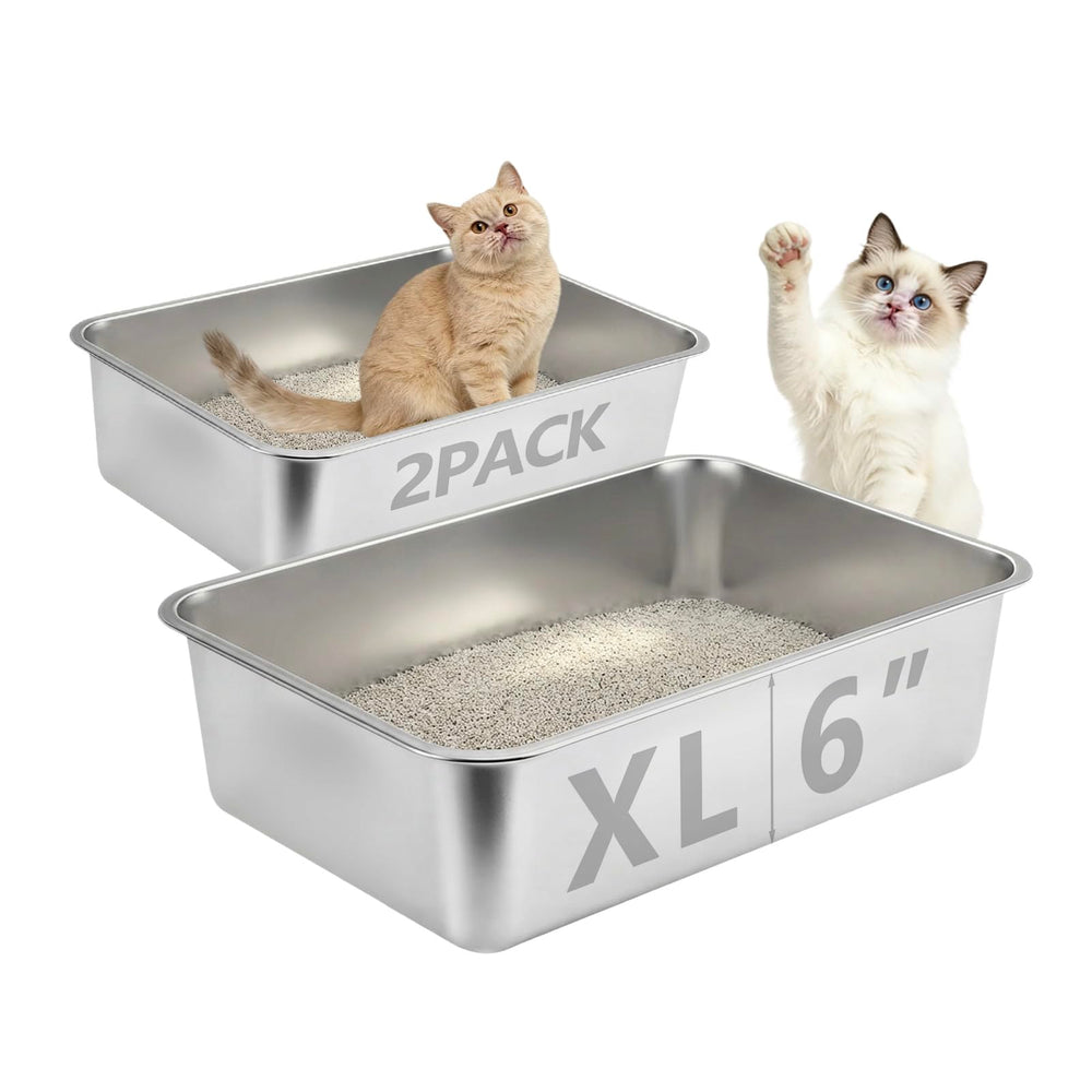 Homegroove caja de arena de metal grande para gatos, amplio espacio para moverse