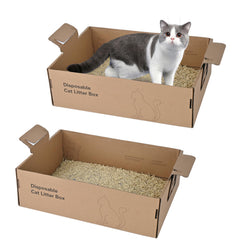 HomeGroove disposable cat litter box folded for travel and compact storage
