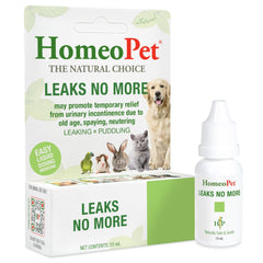 HomeoPet Leaks No More, botella de 15 ml para apoyo suave de la continencia urinaria