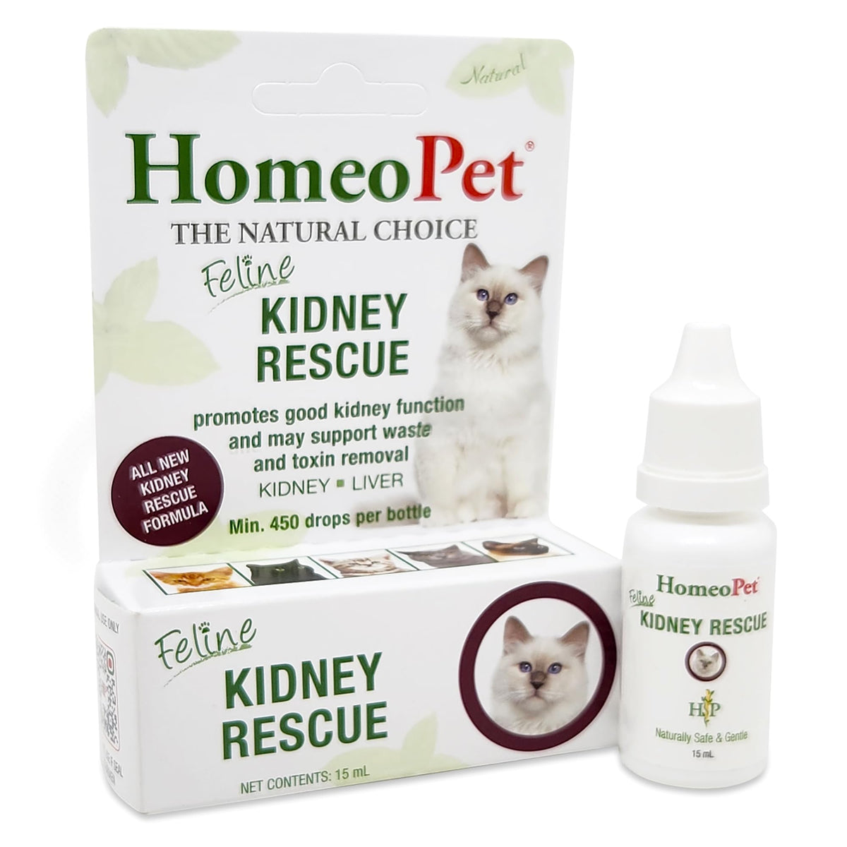 HomeoPet Rescate Renal Felino en bote, apoyo suave para la salud renal