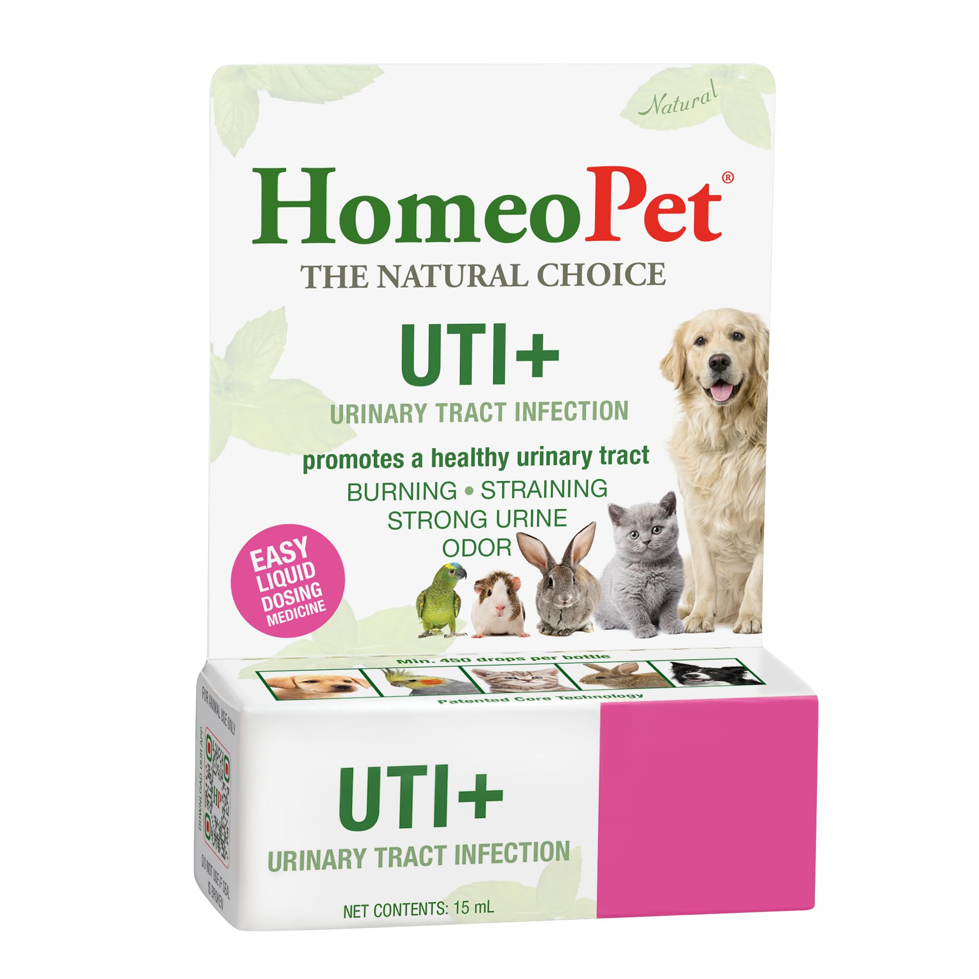 HomeoPet UTI+ etiqueta clara facilita identificación.