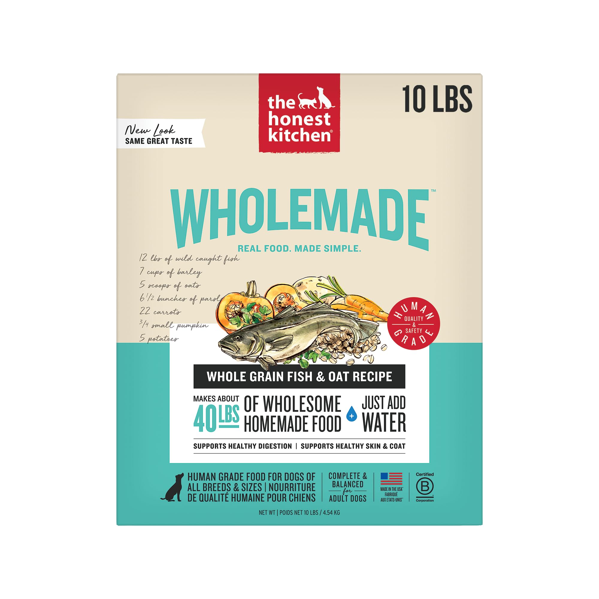 The Honest Kitchen alimento deshidratado para perros con pescado y grano entero
