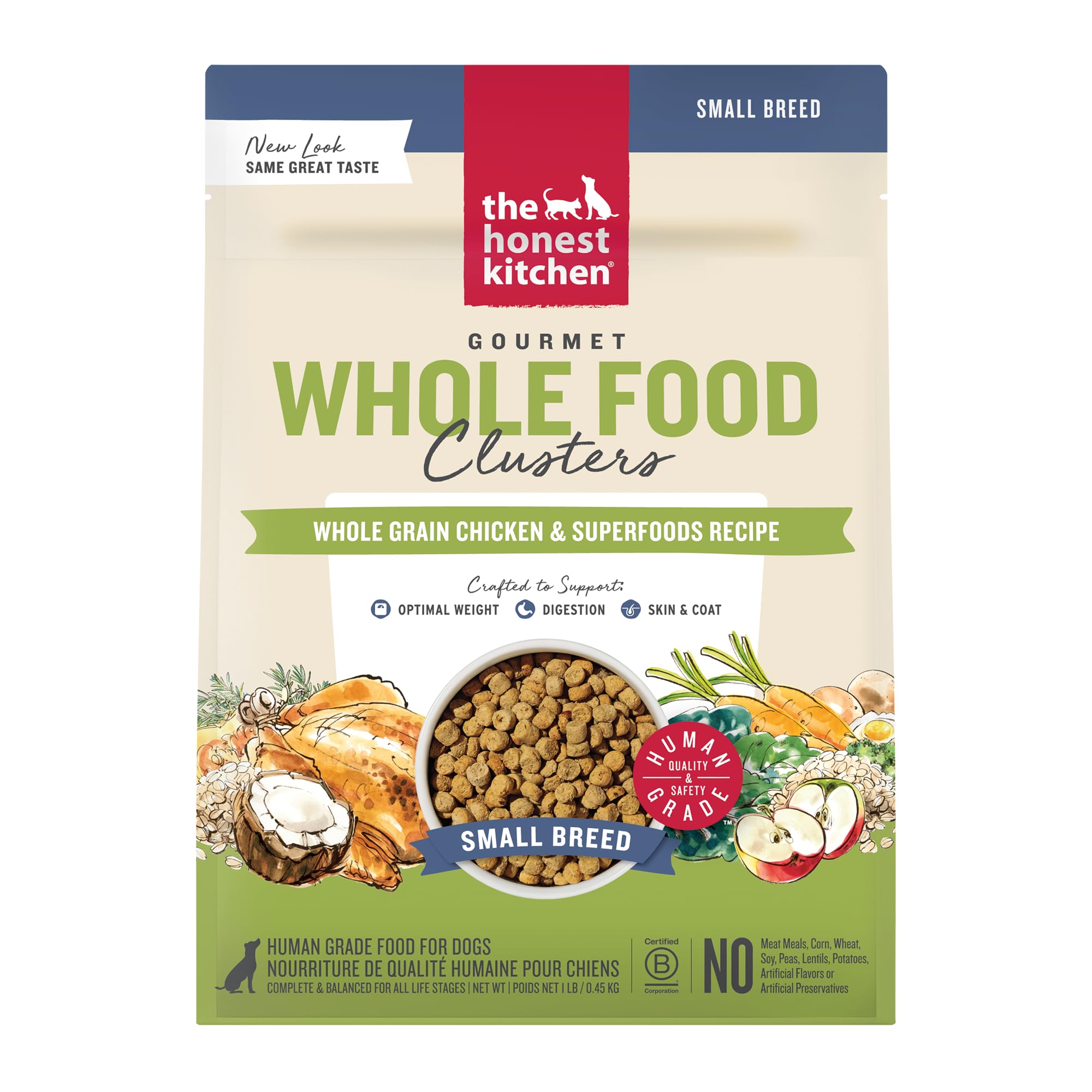 The Honest Kitchen granulos pollo para perros pequeños en bolsa, listo para alimentar