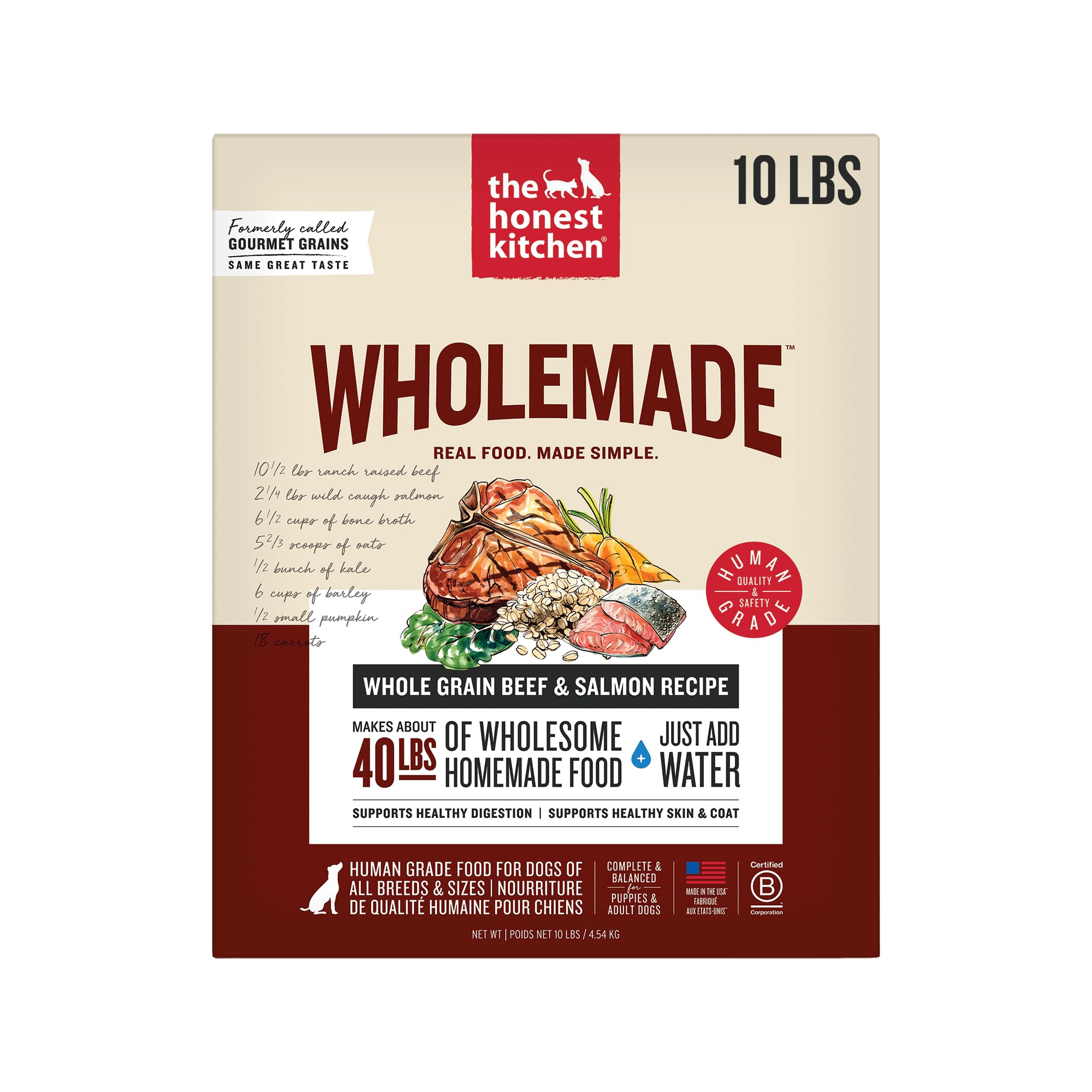 The Honest Kitchen Wholemade deshidratada en bolsa de 10 lb lista para servir, alta calidad