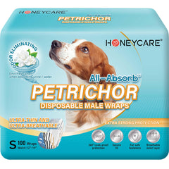 Honey Care All Absorb Petrichor Wrap, empaque exterior visible, protección lista para el paseo diario