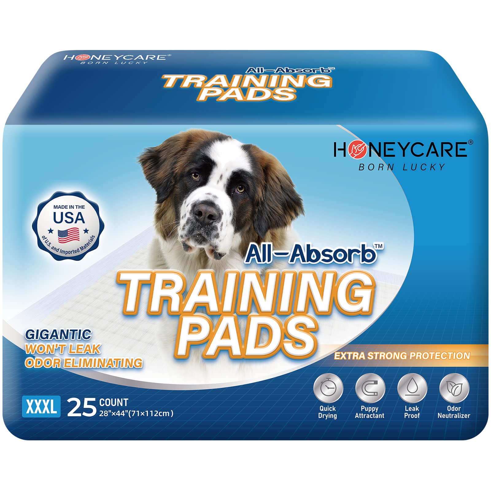 Almohadilla Honey Care para perros grandes 28x44, entrenamiento cómodo y limpio.
