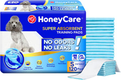 Honey Care All-Absorb almohadillas azules para entrenamiento de perros, listas para usar.
