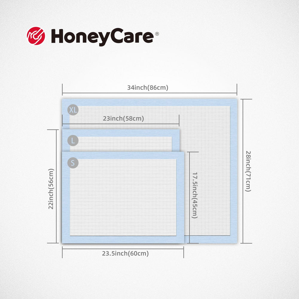 Núcleo absorbente de Honey Care que forma gel para mayor retención.