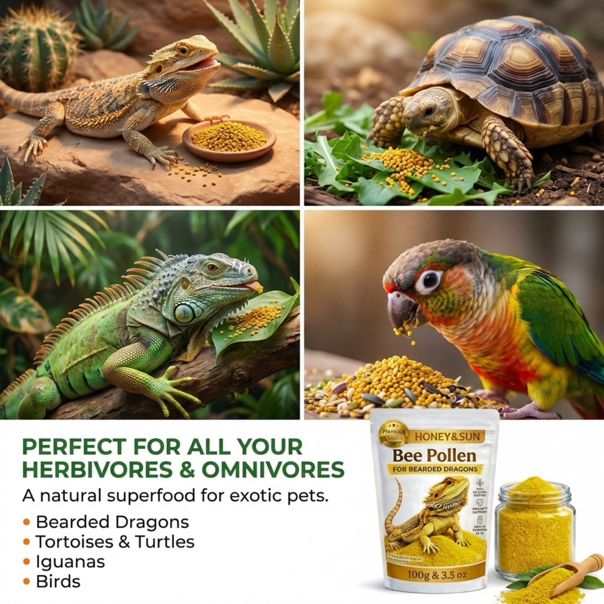 Uso diario de polen de abeja HONEY&SUN para vitalidad.