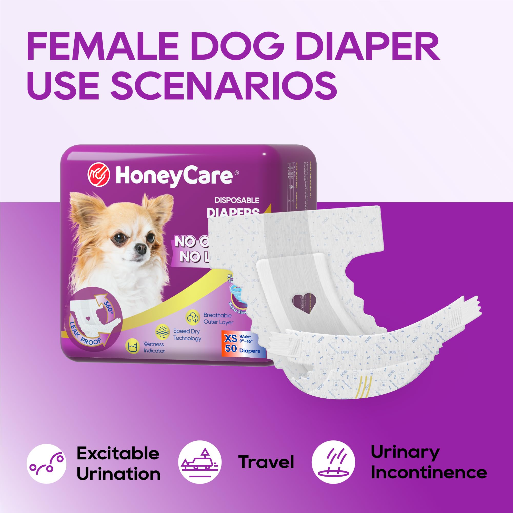 Honey Care All-Absorb: talla XS adecuada para razas pequeñas