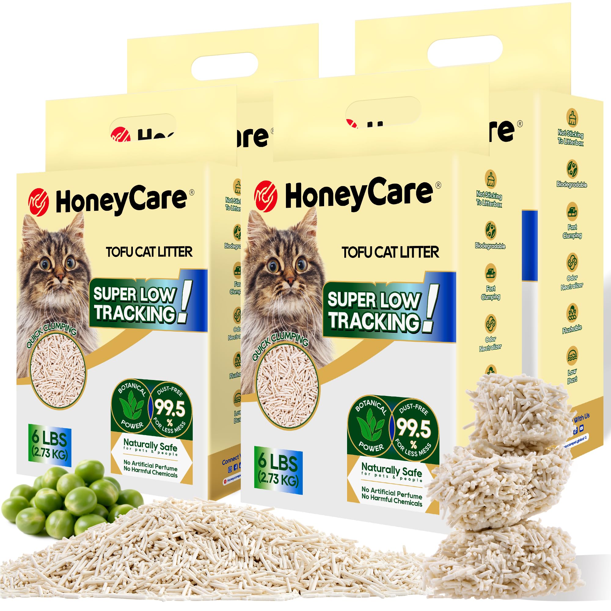 HoneyCare Tofu Litter con aglomeracion rapida para caja limpia