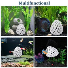 Refugio Hongliang para camarones, diseño coral que mejora la estética del acuario.