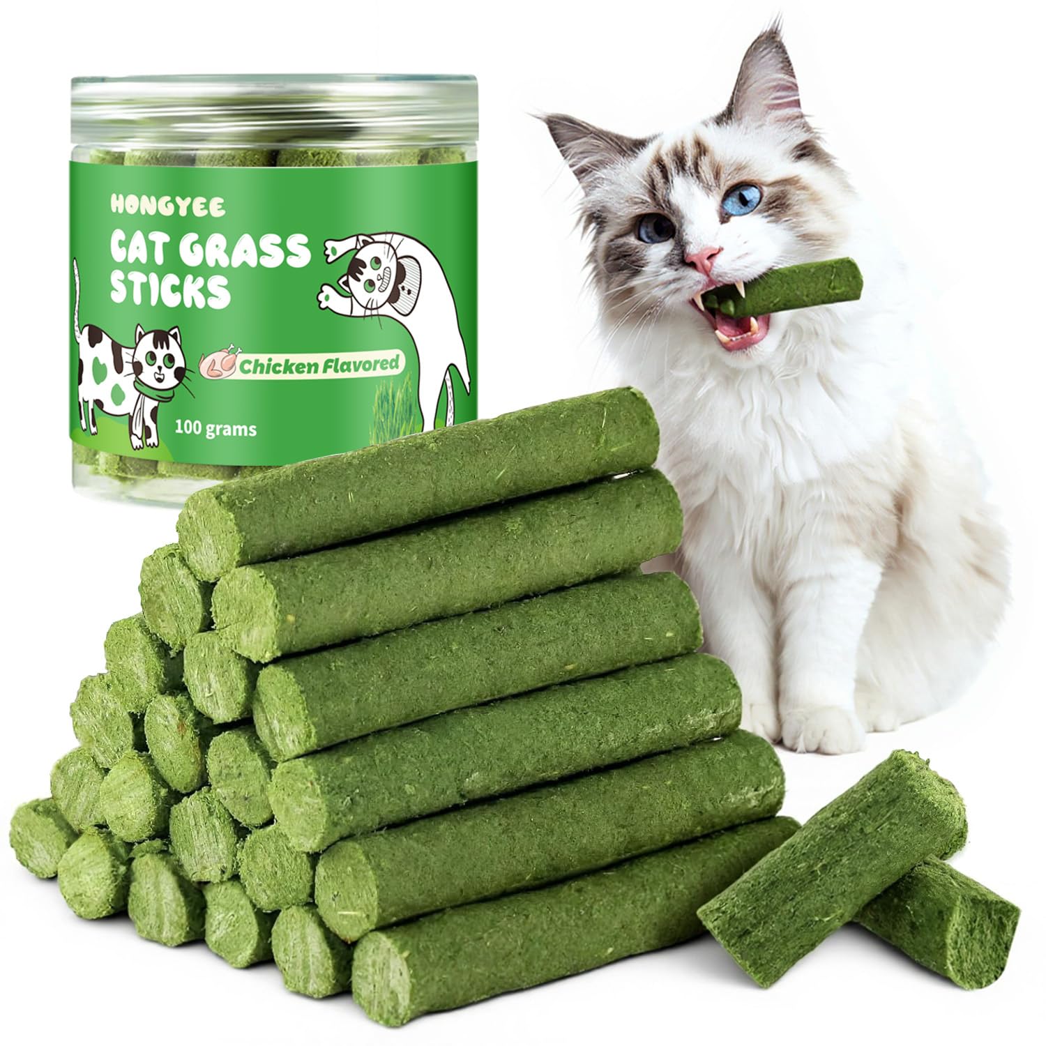 HONGYEE palitos de hierba para gatos en empaque de 100 g