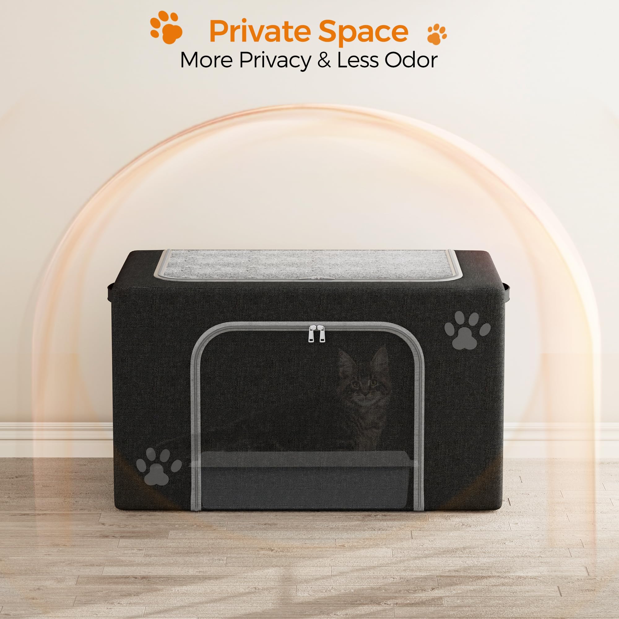 La caja-arena-gato-impermeable-facil-limpieza protege contra fugas y facilita la limpieza.