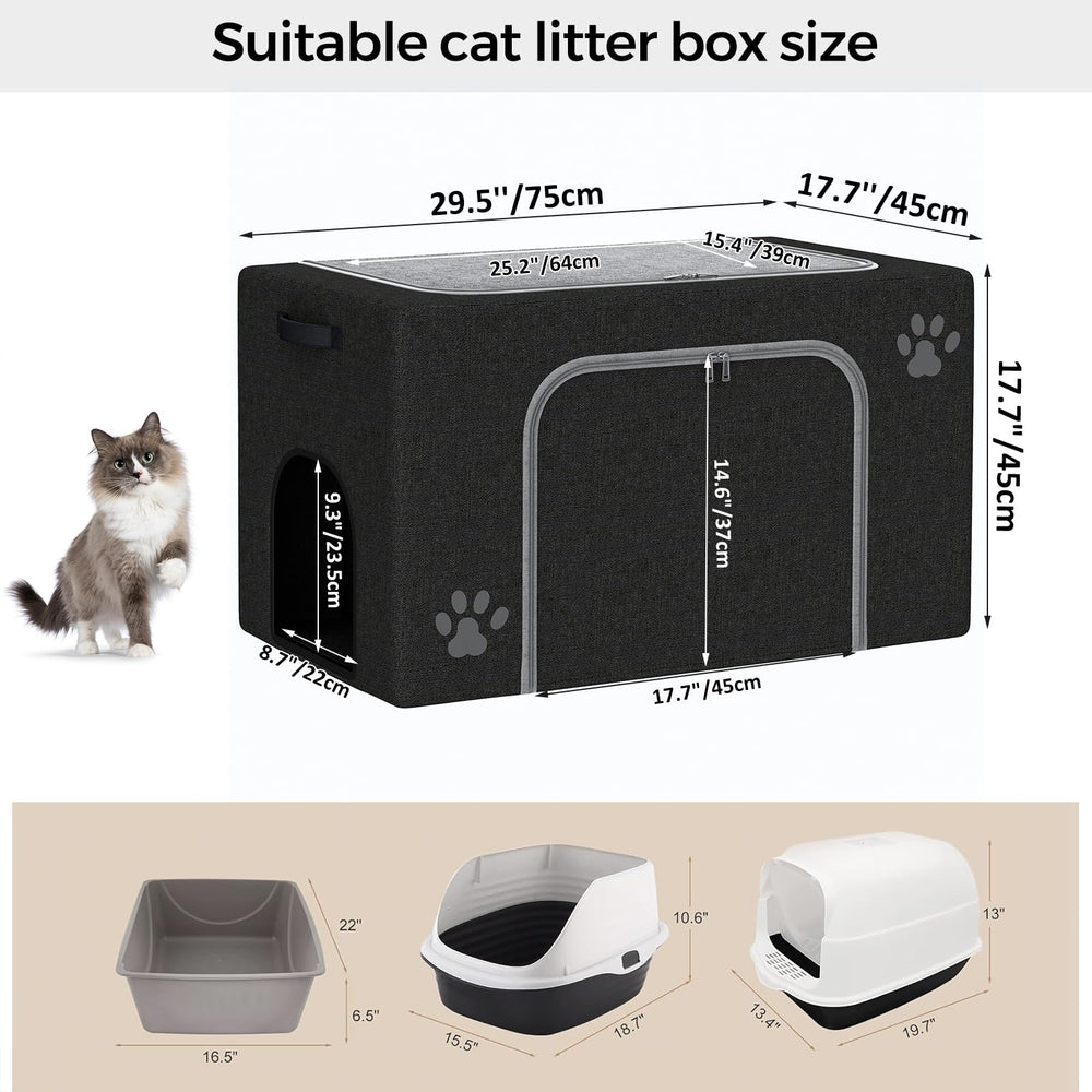 La caja-arena-gato-uso-en-habitacion-sala encaja discretamente en cualquier rincón.