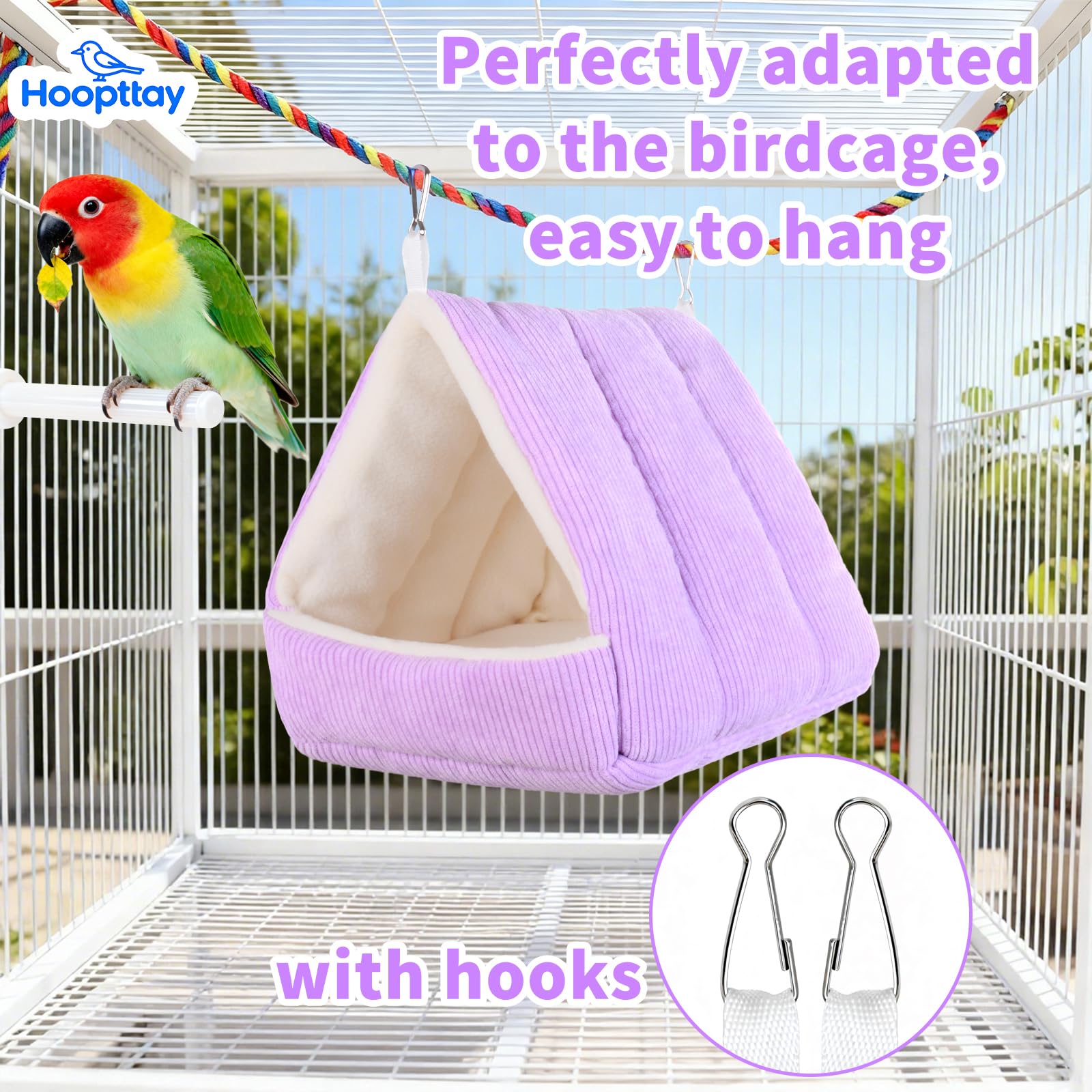 Hoopttay Bird Bed, nido cómodo de 7,5 pulgadas para aves pequeñas.