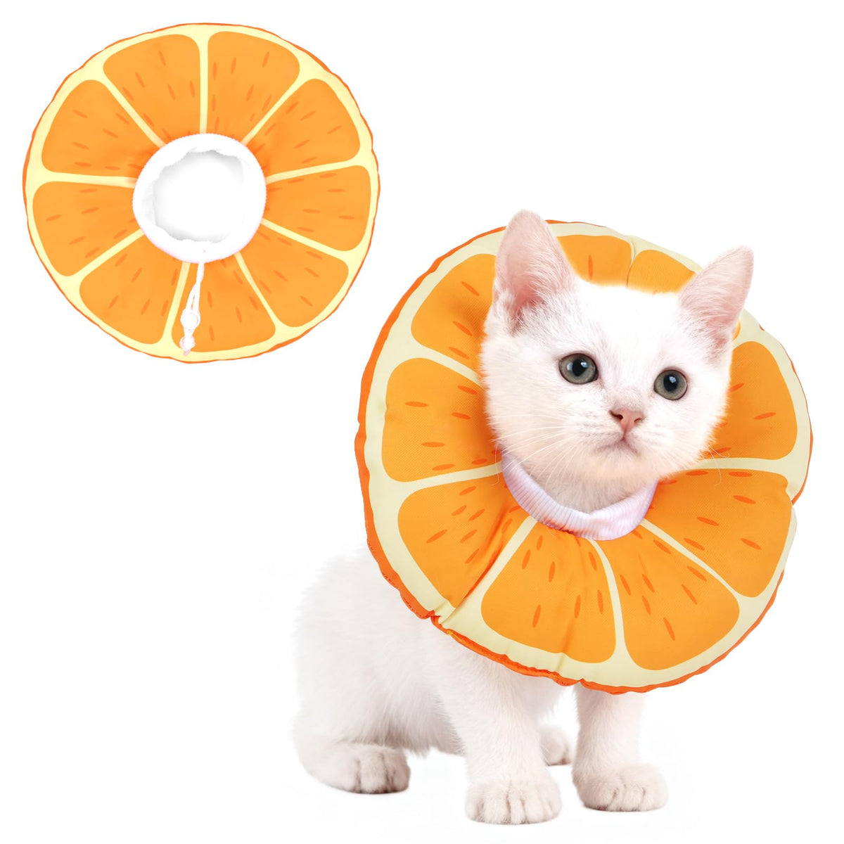 Hoopttay collar cono suave para gatos naranja protege la herida y permite comer