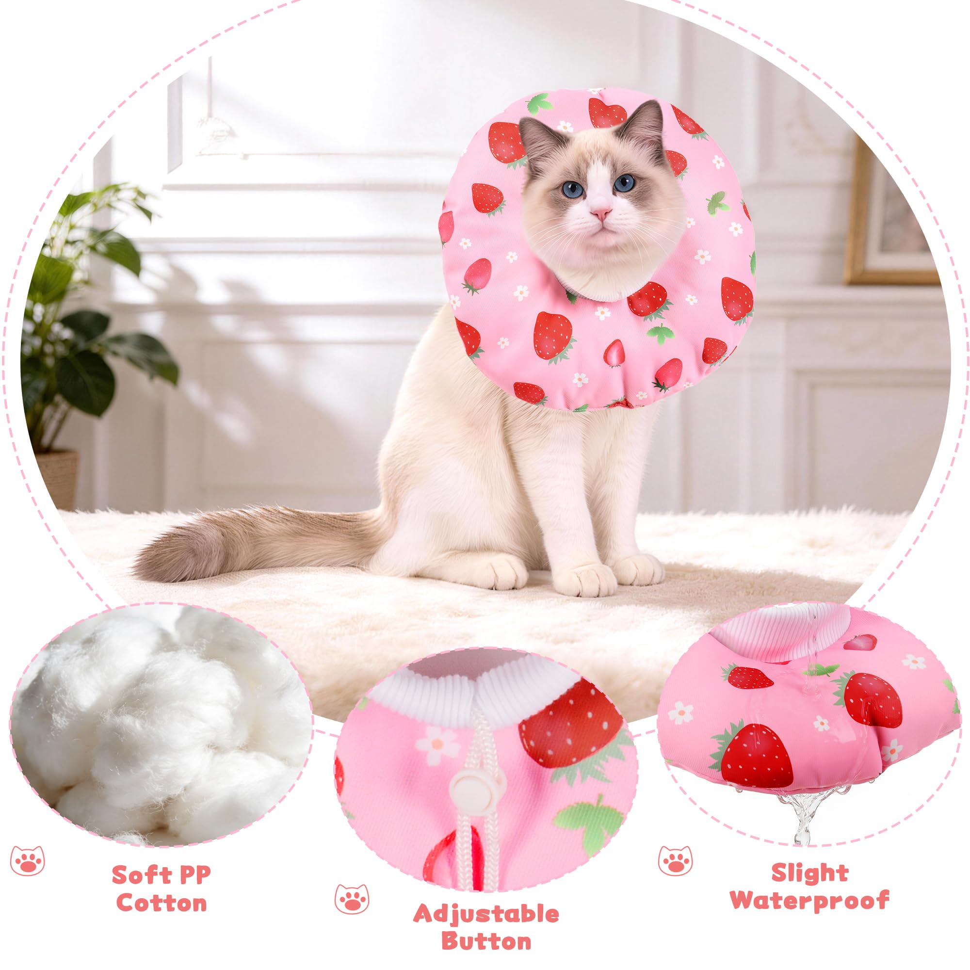Collar Hoopttay ajustable para gato, con confort y ajuste seguro.