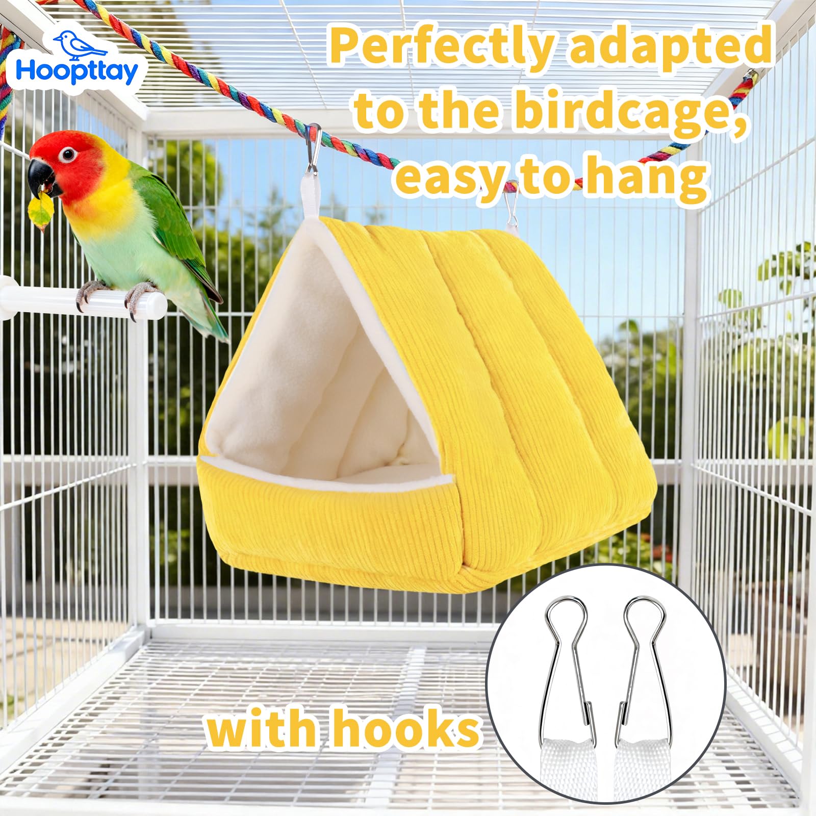 Hoopttay nido para pájaros, cama espaciosa que facilita juego.