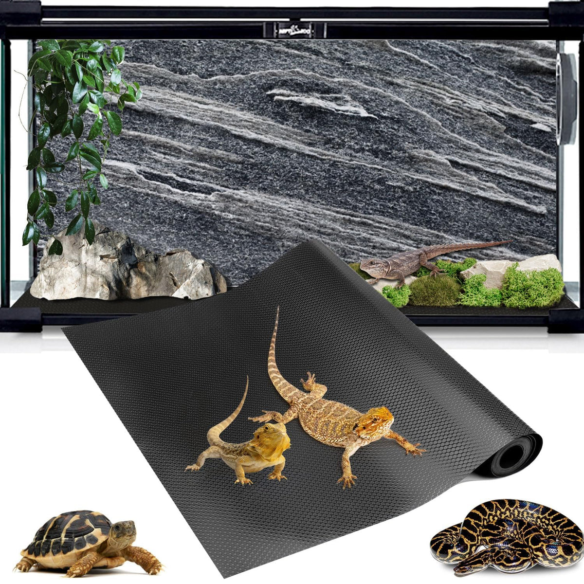 Alfombrilla Hoplaep para terrario 120 galones, superficie suave para reptiles