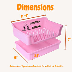 HoppScotch.bun Bumbox Deluxe, caja-arena-conejos-lateral, facilita limpieza diaria.