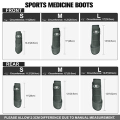 Horntack botas espinilleros, ajuste con tres correas para sujeción segura.