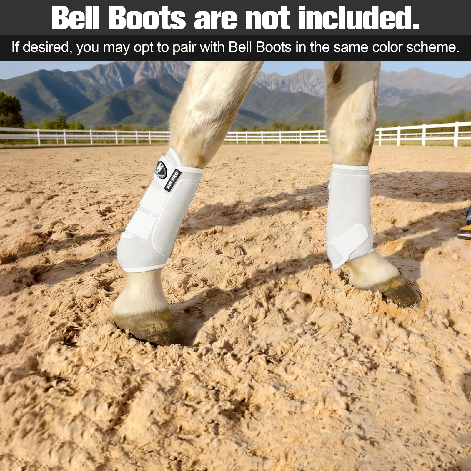 Horntack botas espinilleros caballo blanco interior suave uso diario seguro