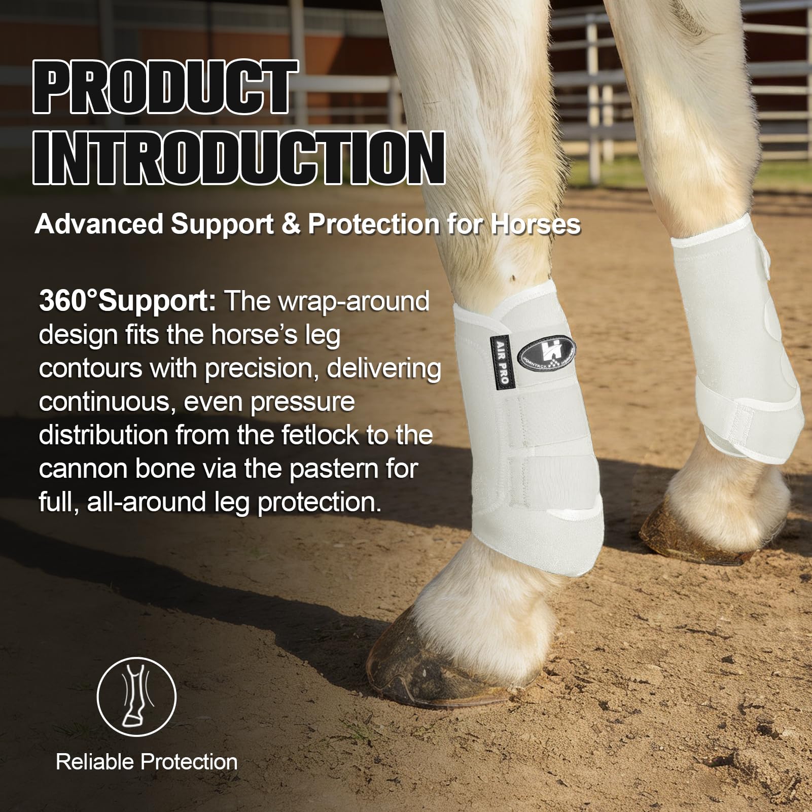 Horntack botas espinilleros caballo blanco trasero forro suave disipación de calor