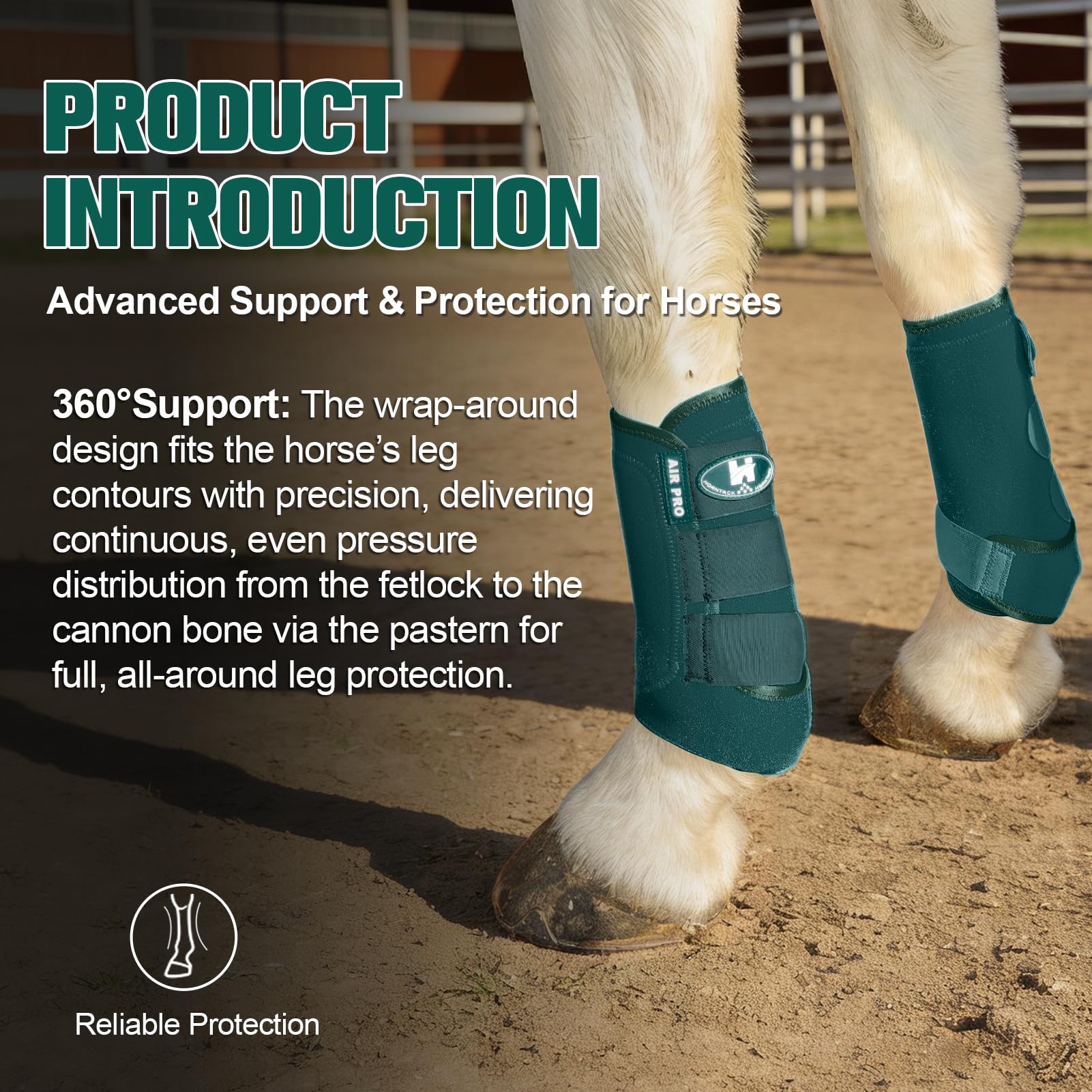 Horntack botas protección tendones caballo turquesa tres correas para ajuste seguro