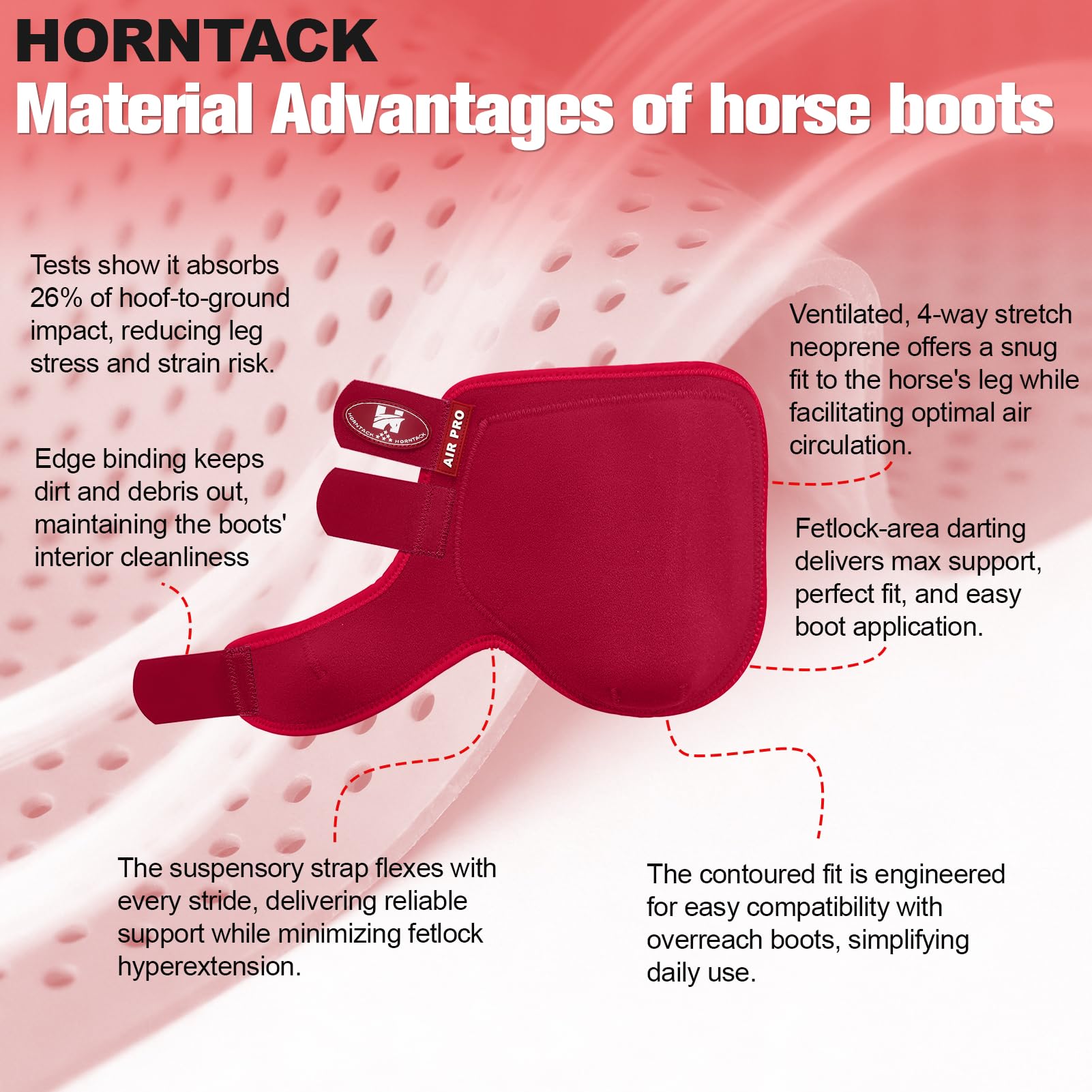 Horntack botas splint caballo guías en relieve para izquierda-derecha.