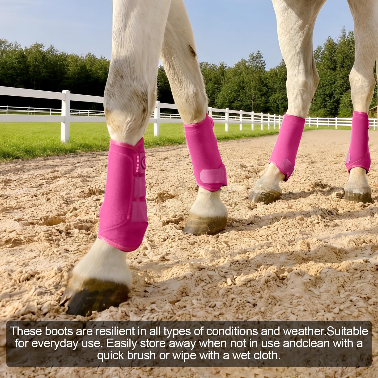 Horntack Botas Splint Raspberry protección de tendones durante movimientos intensos.