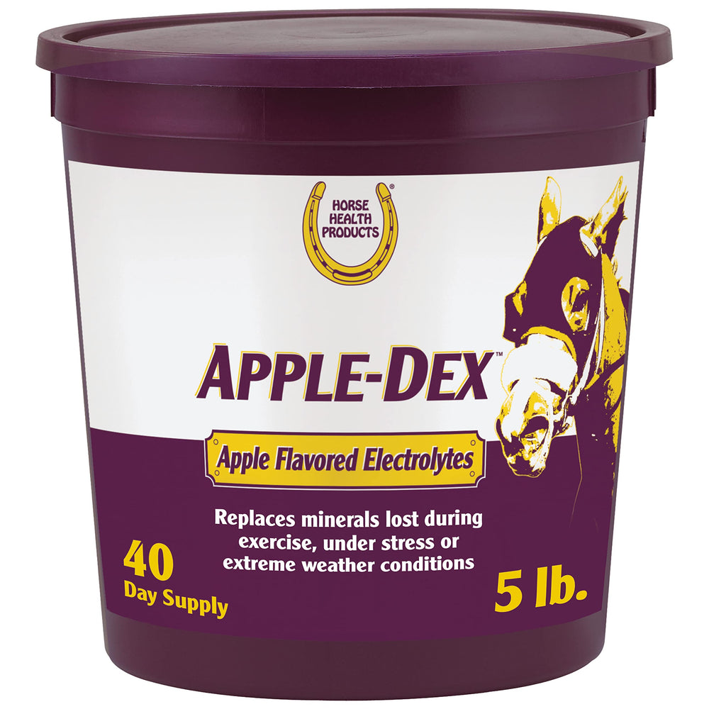 Horse Health Apple-Dex bote electrolitos sabor manzana para hidratación diaria.