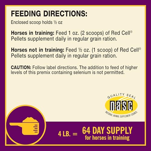 Horse Health Red Cell Pellets generan menos desperdicio en la ración.