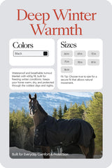 HORZE Nevada capa impermeable 3000mm mantiene al caballo seco bajo lluvia