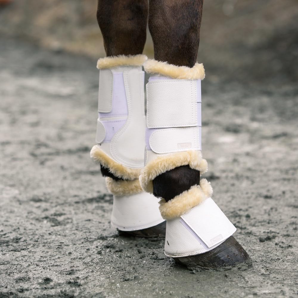Horze botas de campana blanco, interior con forro de pelo sintético suave.