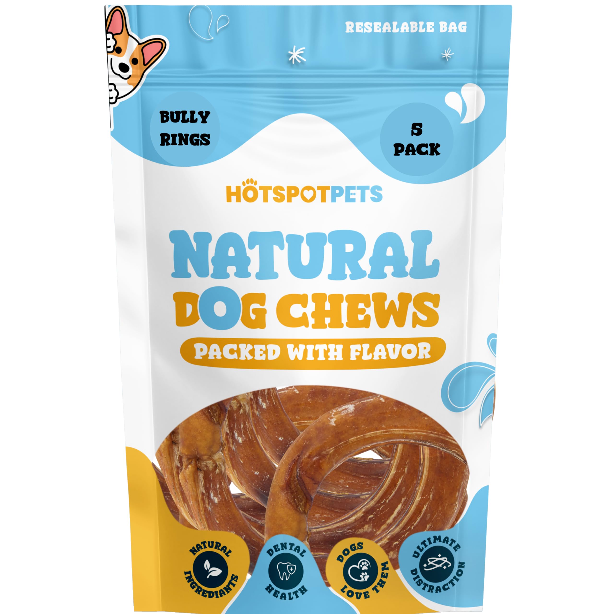 hotspot-pets anillo bully-stick para entretenimiento activo.