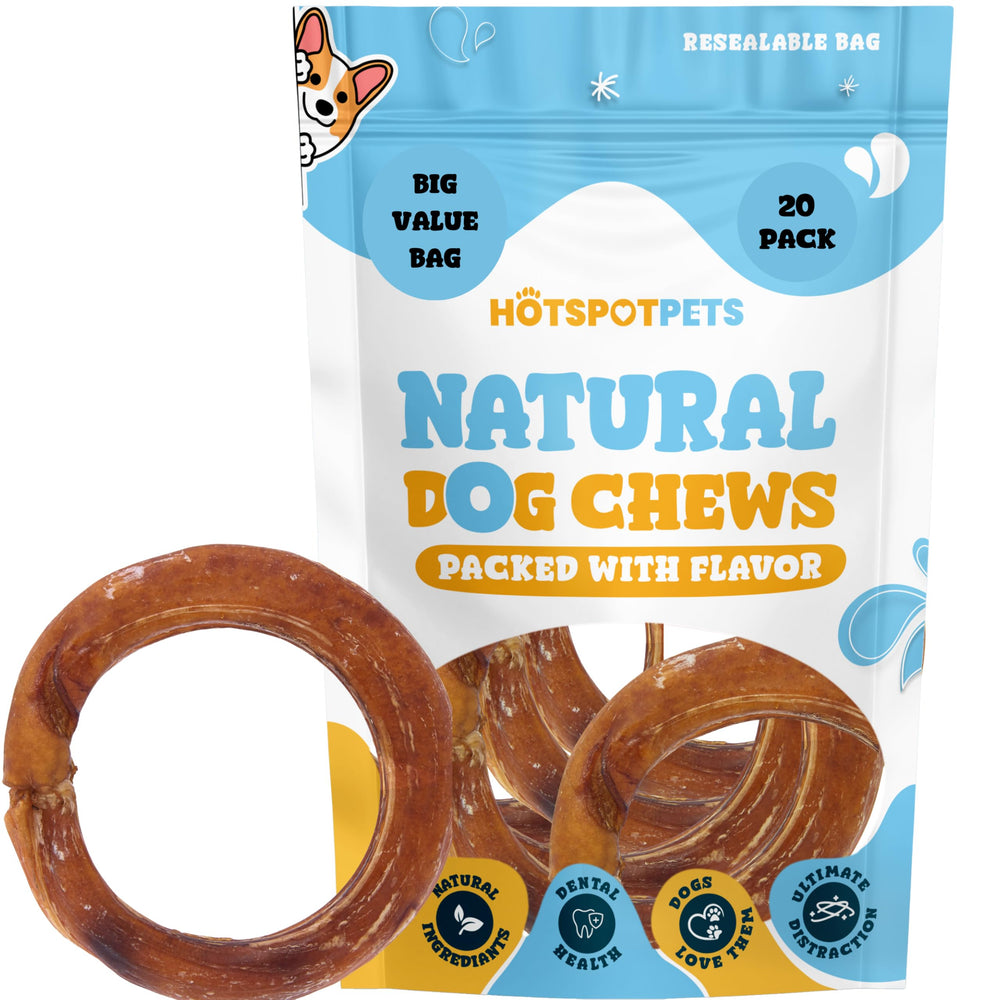 Hotspot Pets Anillos bully-stick 20 unidades, gran valor para entrenamiento.