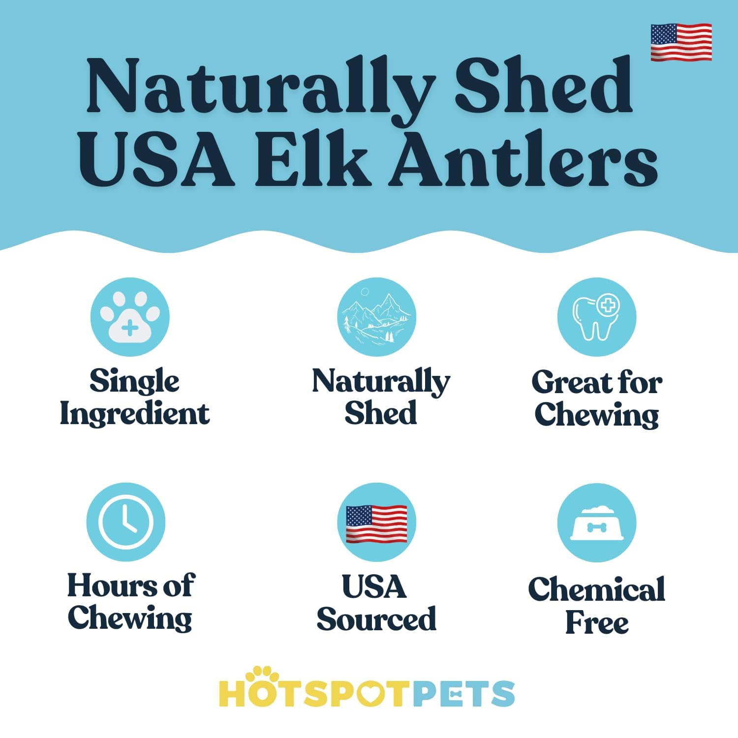 Hotspot Pets, astas de alce con médula central expuesta para sabor natural